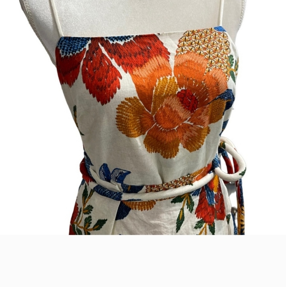 FARM Rio Floral Midi Dress - Red, Blue, Orange - Picture 9 of 10